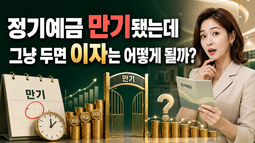 정기예금 만기됐는데 그냥 두면 이자는 어떻게 될까 제목