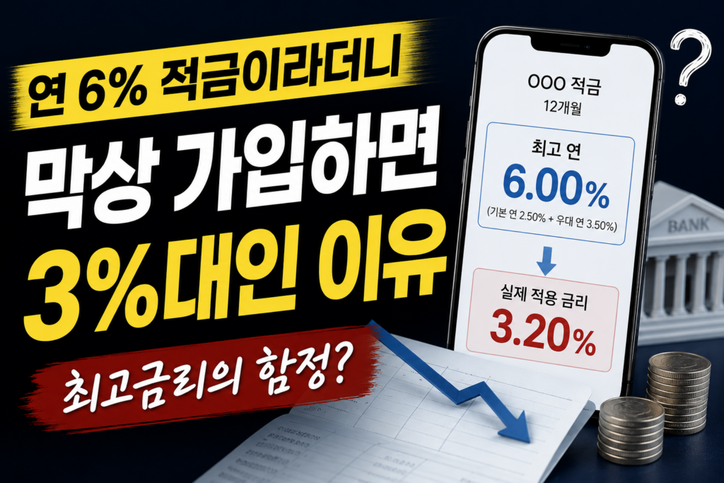 연 6% 적금이라더니 막상 가입하면 3%대인 이유