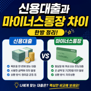 신용대출과 마이너스통장 차이 한방 정리 9 신용대출과 마이너스통장 차이 한방 정리