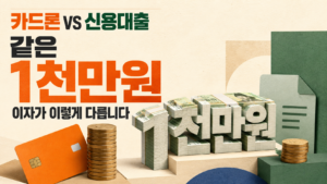 카드론과 신용대출 같은 1천만원인데 이자가 이렇게 다릅니다 제목